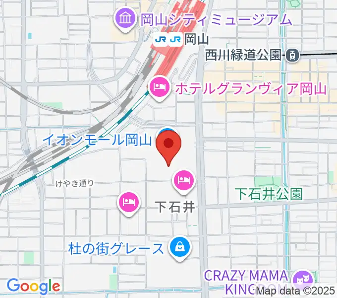 おかやま未来ホールの地図