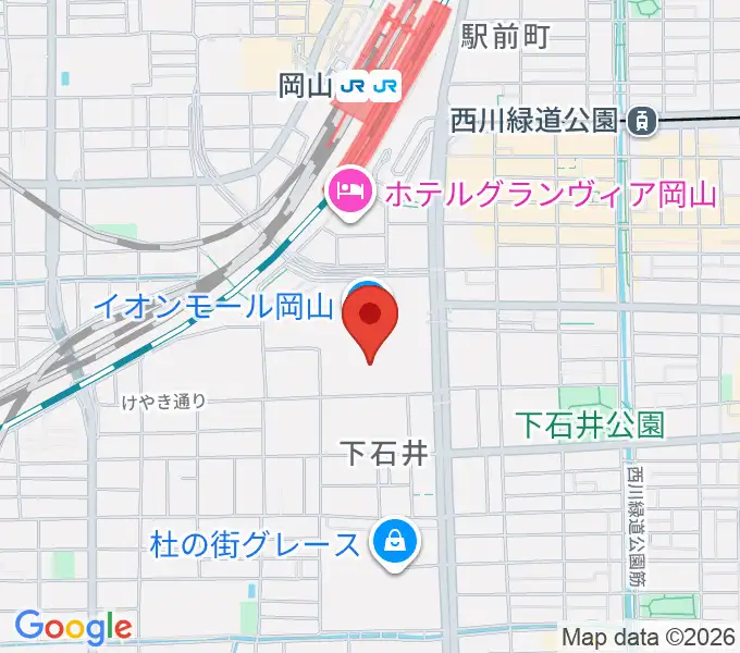 おかやま未来ホールの地図