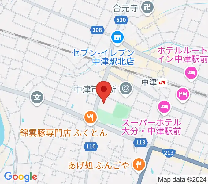 中津文化会館の地図