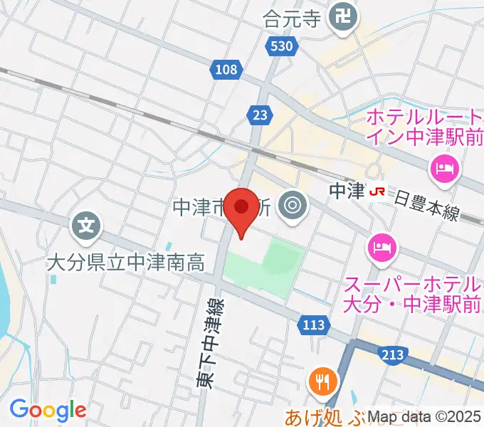 中津文化会館の地図