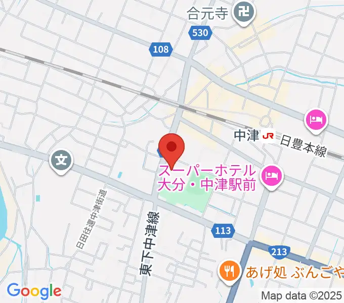 中津文化会館の地図