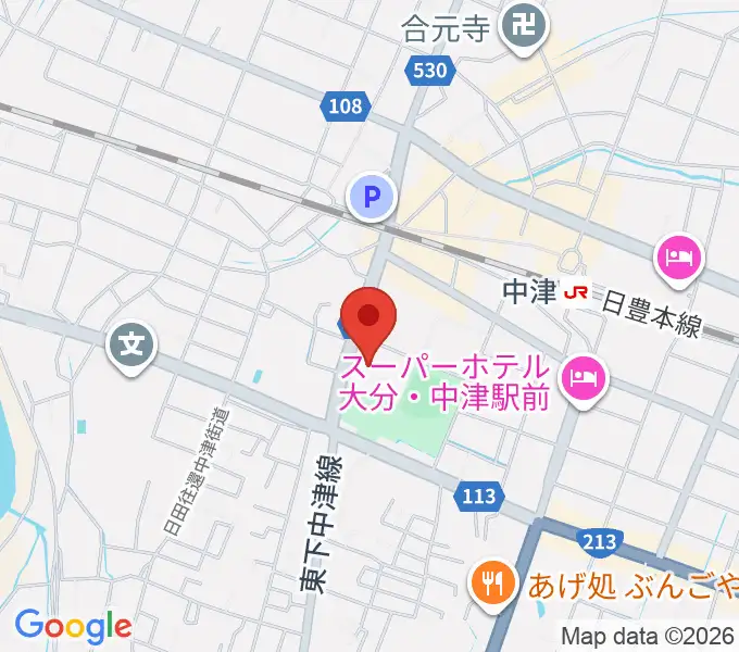 中津文化会館の地図