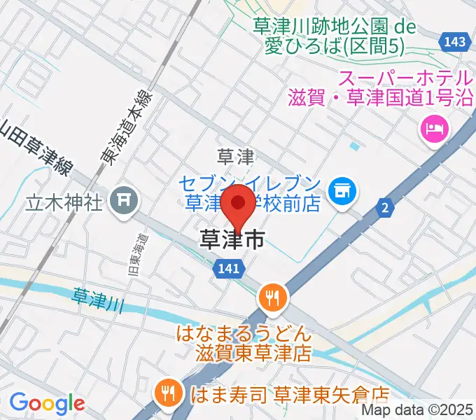 草津アミカホールの地図