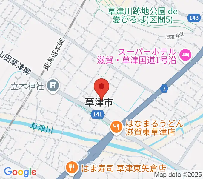 草津アミカホールの地図