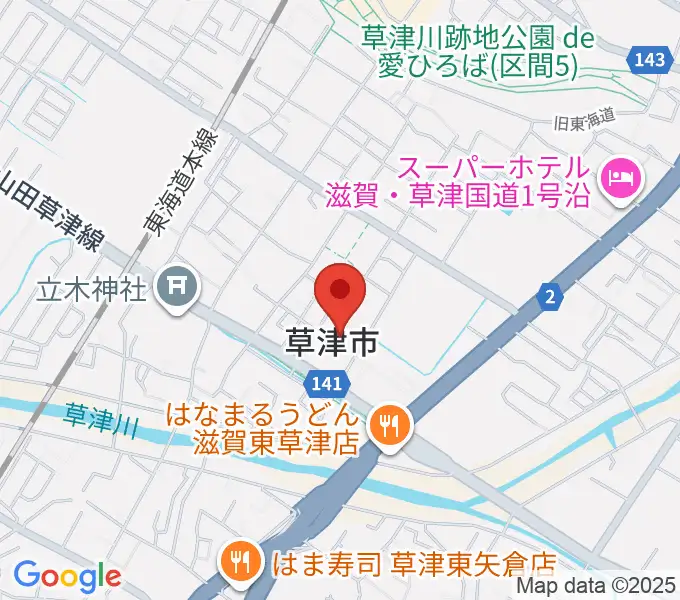 草津アミカホールの地図