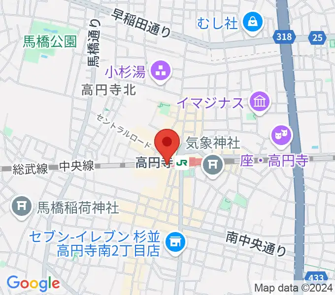 レア高円寺店の地図