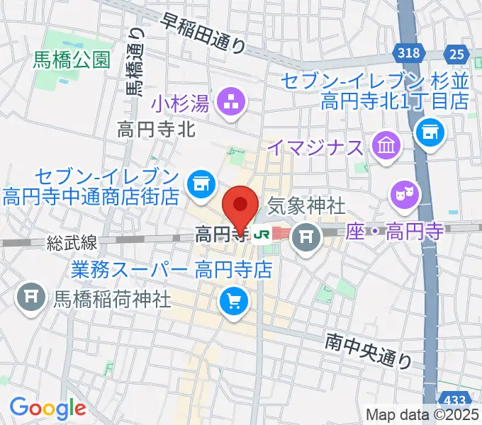 レア高円寺店の地図