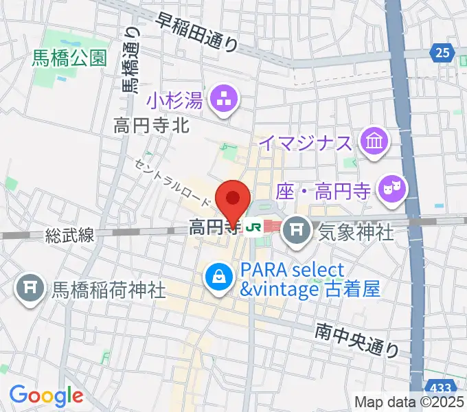 レア高円寺店の地図