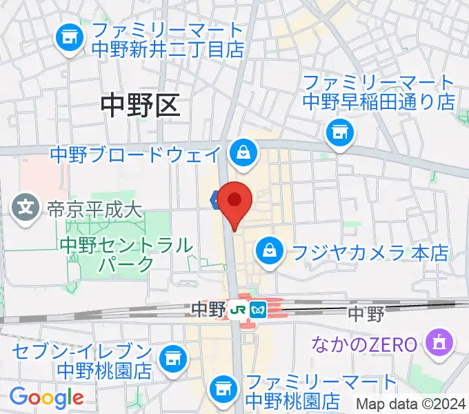 レア中野店の地図