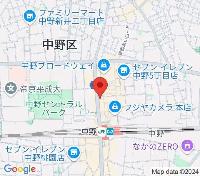 レア中野店の地図