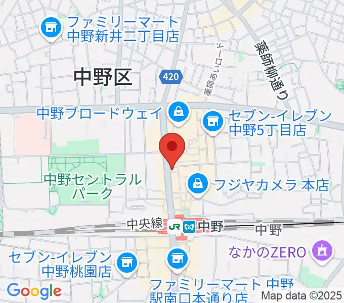 レア中野店の地図