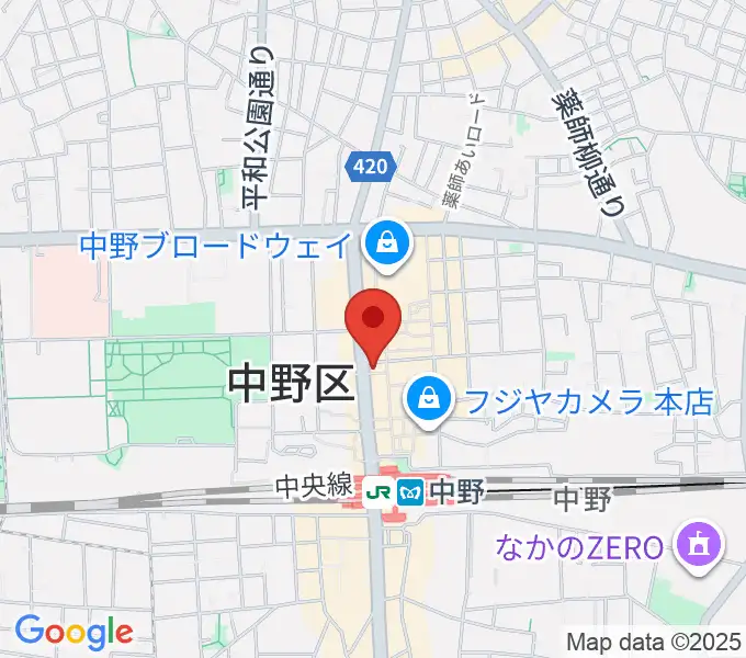 レア中野店の地図