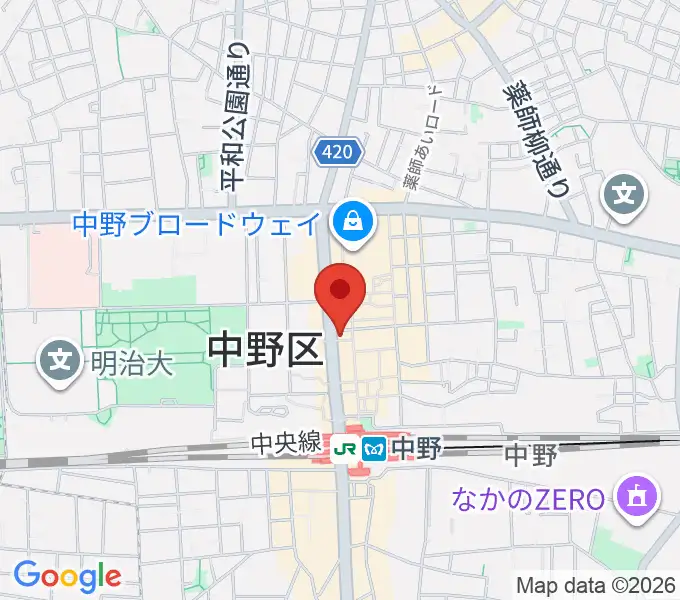 レア中野店の地図