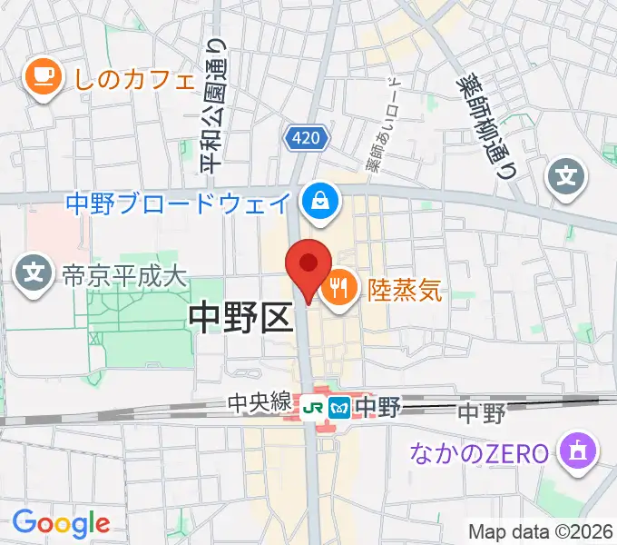 レア中野店の地図