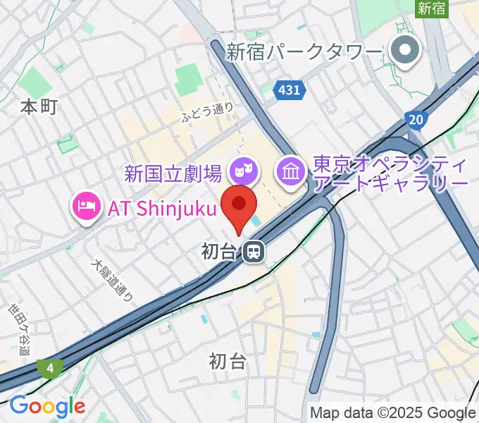 初台DOORSの地図