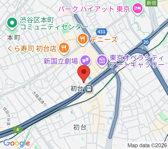 初台DOORSの地図