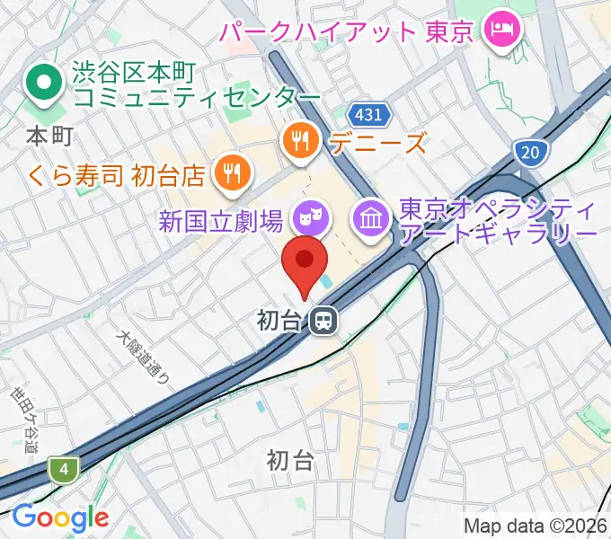 初台DOORSの地図