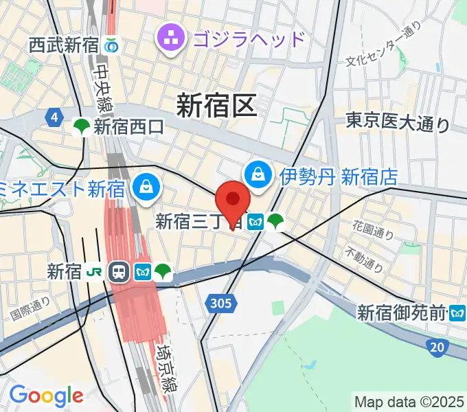 ディスクユニオン新宿の地図
