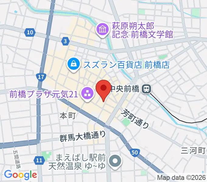 前橋クールフールの地図