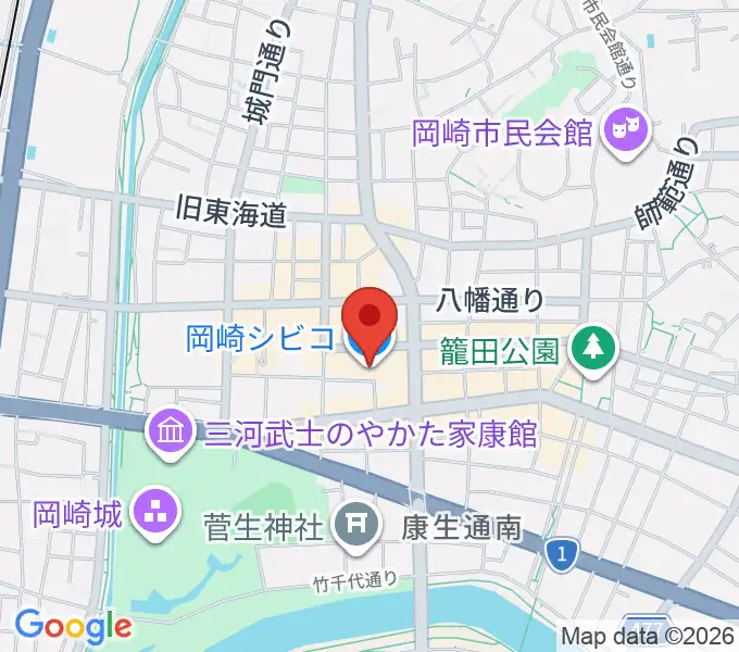バナナレコード岡崎シビコ店の地図