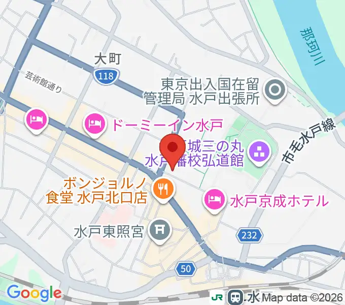 常陽藝文センターの地図