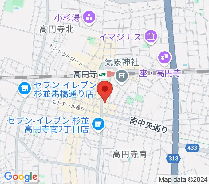 高円寺レコードショップBASEの地図