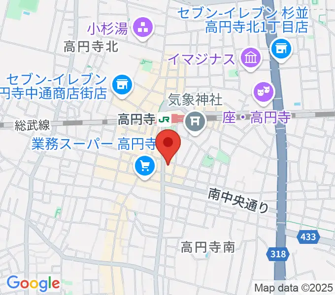 高円寺レコードショップBASEの地図