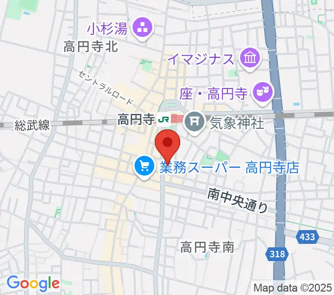 高円寺レコードショップBASEの地図