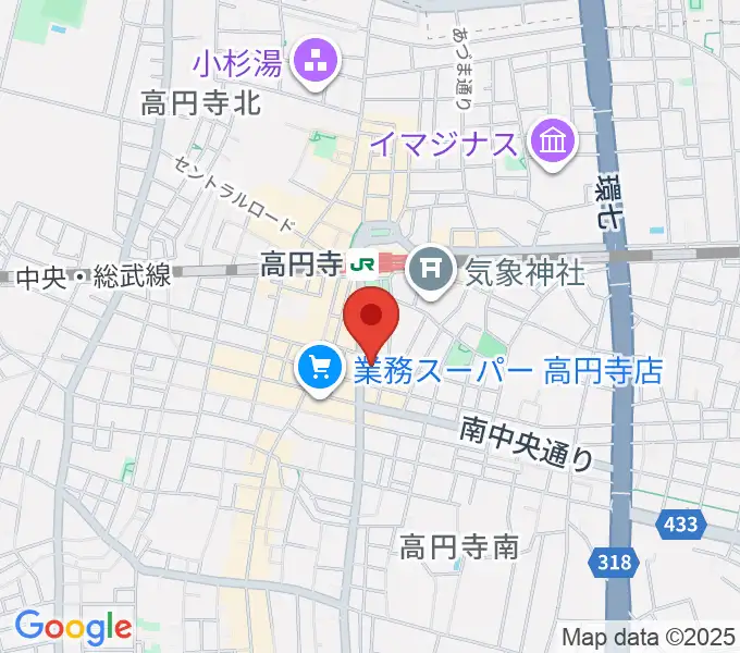 高円寺レコードショップBASEの地図