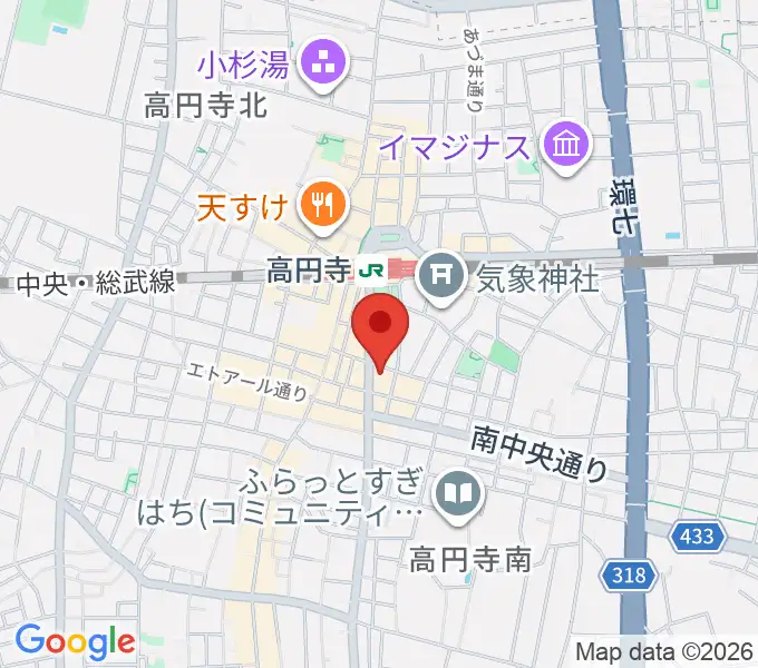 高円寺レコードショップBASEの地図