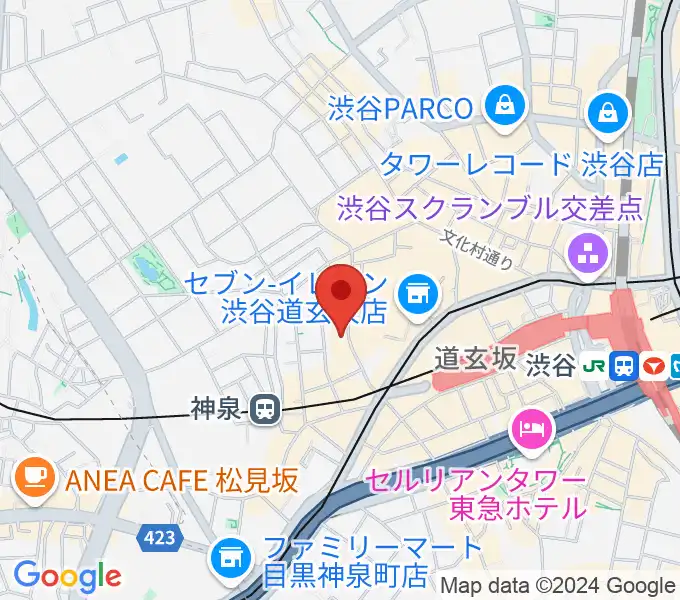 渋谷Spotify O-nestの地図