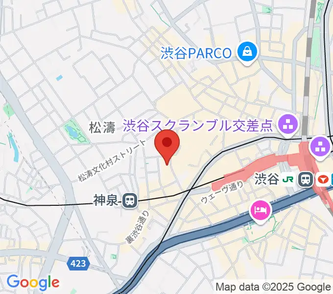 渋谷Spotify O-nestの地図