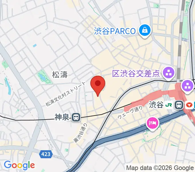 渋谷Spotify O-nestの地図