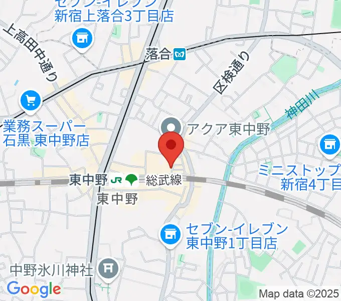 東中野Big Riverの地図