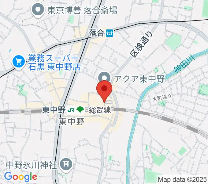 東中野Big Riverの地図