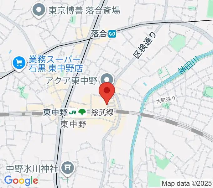 東中野Big Riverの地図