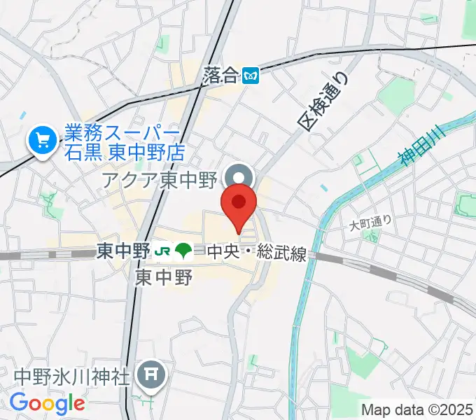 東中野Big Riverの地図