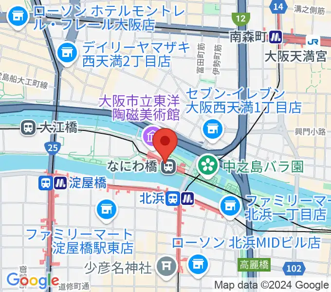 京阪電車なにわ橋駅 アートエリアB1の地図