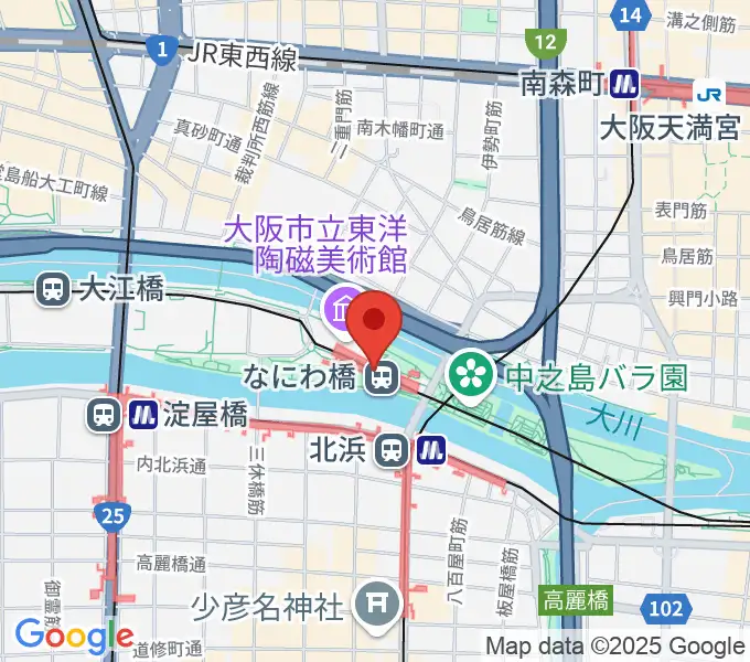 京阪電車なにわ橋駅 アートエリアB1の地図