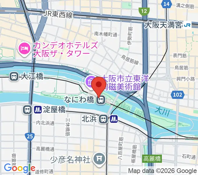 京阪電車なにわ橋駅 アートエリアB1の地図