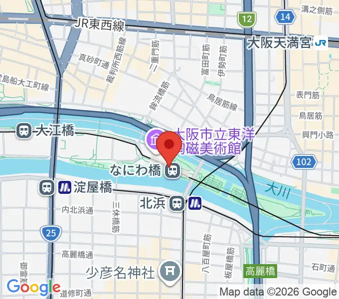 京阪電車なにわ橋駅 アートエリアB1の地図