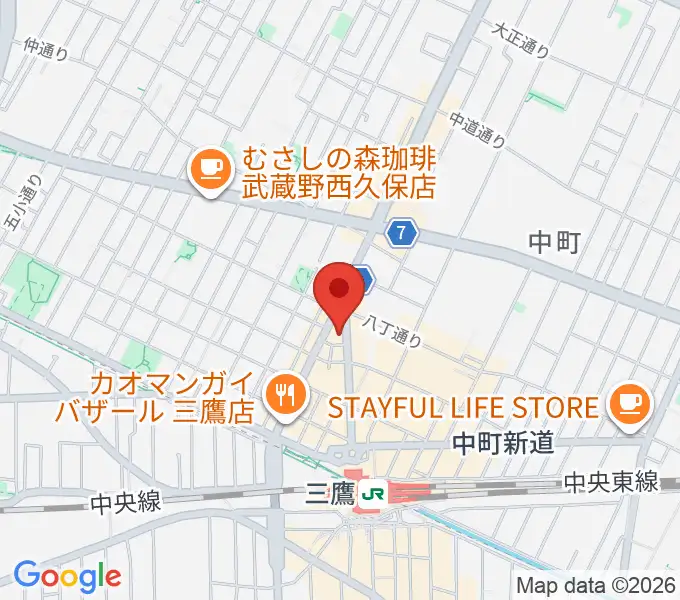 三鷹ウナマスの地図