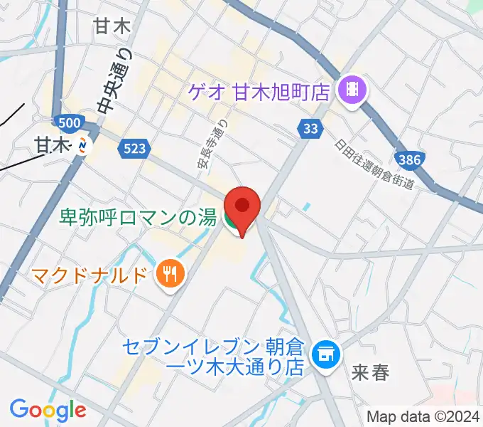 ピーポート甘木（朝倉市総合市民センター）の地図