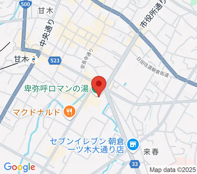 ピーポート甘木（朝倉市総合市民センター）の地図