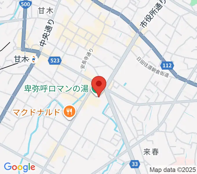 ピーポート甘木（朝倉市総合市民センター）の地図