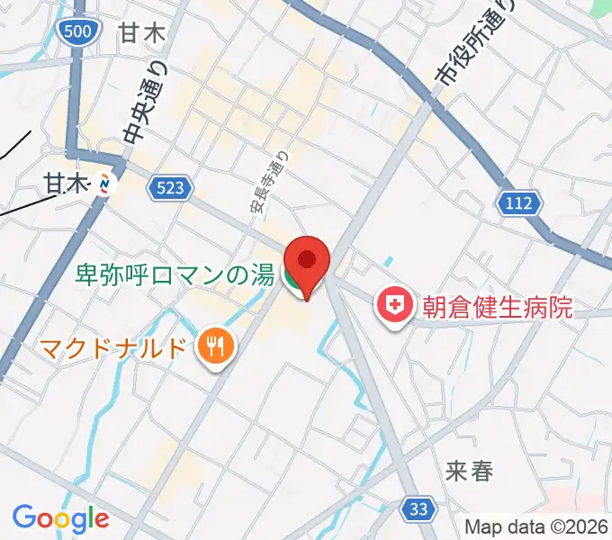 ピーポート甘木（朝倉市総合市民センター）の地図
