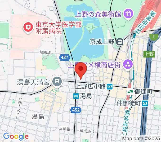 レコーディングスタジオ87の地図