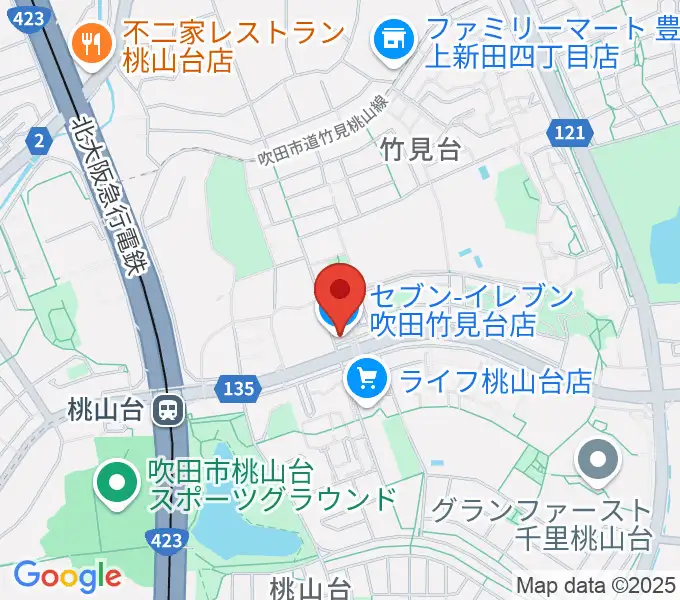 三木楽器 桃山台センターの地図