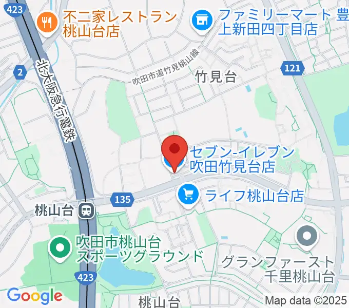三木楽器 桃山台センターの地図