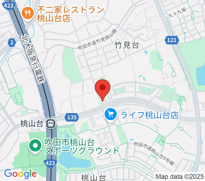 三木楽器 桃山台センターの地図